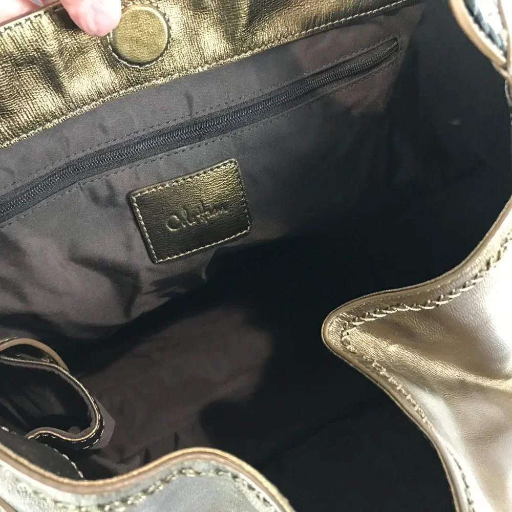 Cole Haan Gold Metallic Leather Shoulder/Satchel